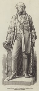 Staty av Mr J Ramsden, borgmästare i Barrow-in-Furness (gravyr) av English School