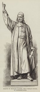 Staty av Richard Baxter, den puritanska gudomliga, vid Kidderminster (gravyr) av English School