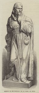 Staty av Sir Michael de la Pole, vid Hull (gravyr) av English School