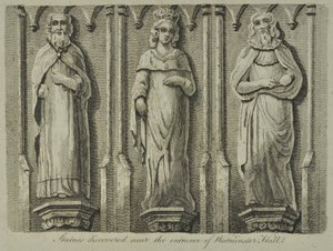 Statyer upptäcktes nära ingången till Westminster Hall, 1807 av English School