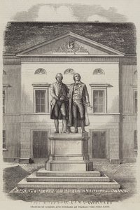 Statyer av Goethe och Schiller i Weimar (gravyr) av English School