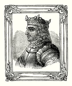 Stephen föddes 1104, kröntes 1135 och dog 1154 (gravyr) av English School