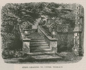 Trappsteg som leder till den övre terrassen, Holland House av English School