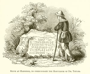 Sten vid Hadleigh, för att fira Dr. Taylors martyrskap av English School