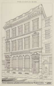 Stourbridge och Kidderminster Bank, Worcester (gravyr) av English School