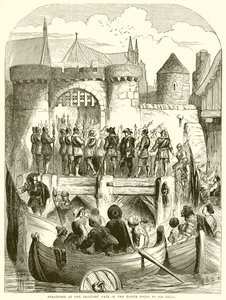 Strafford vid Tornets Traitors Gate på väg till rättegången av English School