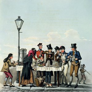 Street Breakfast graverad av G.Hunt, 1825 av English School