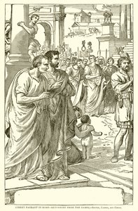 Gatutävling i Rom - Återvänder från spelen. - Brutus, Cassius och Caesar av English School