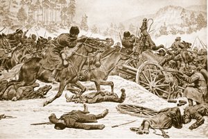 Envisa strider på höjderna som ryssarna bar söder om Dukla i Karpaterna, 1914-19 av English School