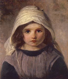 Studie av en flicka i en motorhuv, 1890 av English School