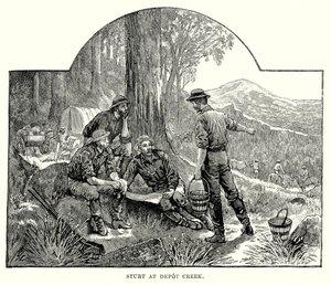 Sturt vid Depot Creek (gravyr) av English School