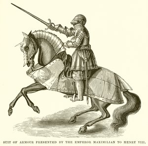 Rustningsdräkt Presenterad av kejsar Maximilian till Henrik VIII av English School