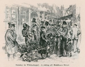 Söndag i Whitechapel - ett sidospår utanför Middlesex Street, London av English School