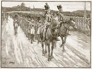 Surrender of Lord Cornwallis, Yorktown, 1781, illustration från Cassell
