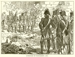 Pondicherrys kapitulation, 1761 av English School