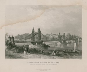 Hängbron vid Chelsea, som leder nära Chelsea Hospital till New Park, Battersea av English School