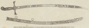 Hedersvärd överlämnad till general Sir William Fenwick Williams, Baronet, KCB, av den lagstiftande församlingen i Nova Scotia (gravyr) av English School