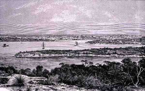 Sydney Harbour, New South Wales, Australien, från "Australian Pictures", pub. av The Religious Tract Society av English School