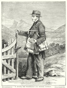 T Eccles, brevbäraren från Windermere och Winster (gravyr) av English School