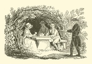 Tar te i trädgården (träsnitt) av English School