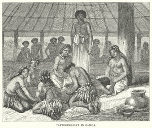 Tatueringsdag i Samoa (gravyr) av English School