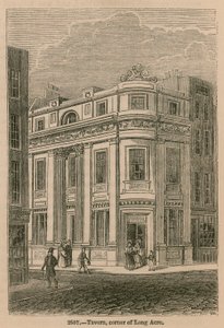 Tavern, hörnet av Long Acre, London av English School