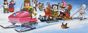 Nallar med snöskoter av English School