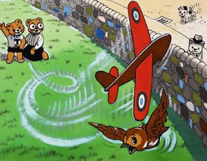 Nalle flygande leksaksflygplan av English School