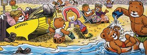 Teddybjörnar på stranden av English School
