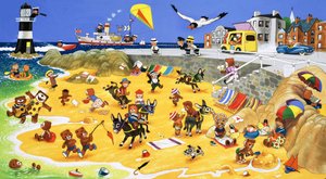 Teddybjörnar på stranden av English School