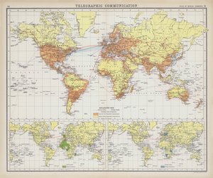 Telegrafisk kommunikation (färglitografi) av English School