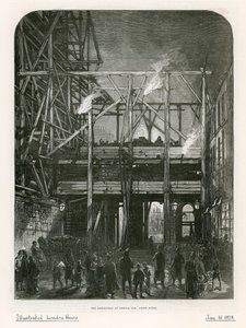 Temple Bar, London. Rivning, 1878 av English School