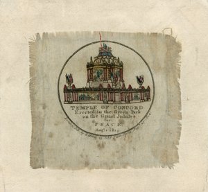 Temple of Concord för att fira freden 1814 (tryck på siden) av English School