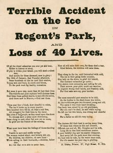 Hemsk olycka på isen i Regents Park, London av English School