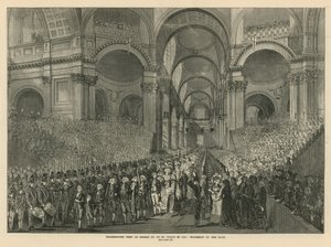 Thanksgiving besök av kung George III i St Pauls Cathedral av English School