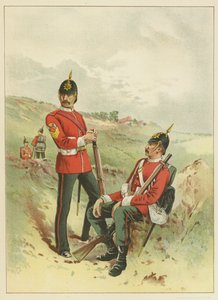 Den 57:e, hertigen av Cambridges egna (Middlesex) (färglitografi) av English School