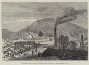 Abercarne Colliery, Monmouthshire, där explosionen ägde rum (gravyr) av English School