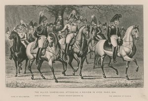 De allierade suveränerna närvarade vid en recension i Hyde Park, 1814 av English School