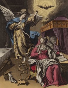 Bebådelsen (färg litho) av English School