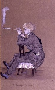 "Arkeologen" ca 1890 (akvarell på papper) av English School