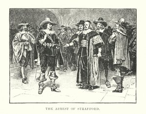 Arresteringen av Strafford (gravyr) av English School