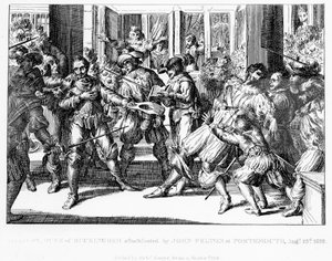 Mordet på George Villiers, 1:e hertig av Buckingham, c.1822 av English School