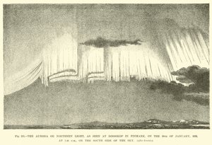 Norrskenet, som sett vid Bossokop i Finmark, den 19 januari 1839, kl. 19.40, på södra sidan av himlen av English School
