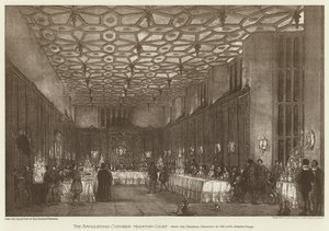 Bankettkammaren, Hampton Court (litho) av English School