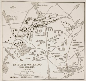 Slaget vid Waterloo den 18 juni 1815 av English School