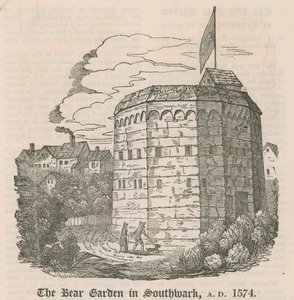 Björnträdgården i Southwark, London, 1574 e.Kr av English School