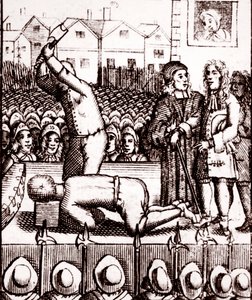 Halshuggningen av hertigen av Monmouth vid Tower Hill, 15 juli 1685 av English School