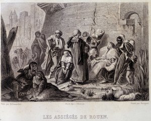 De belägrade av Rouen (gravyr) av English School