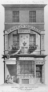 Bibeln, kronan och konstitutionen, Cornhill, London (gravyr) av English School