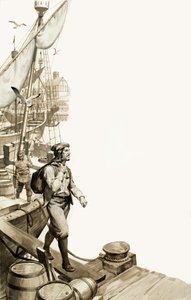 Svartedöden, buren av en fransk sjöman till en brittisk hamn av English School